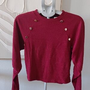 Women's Red Long Sleeve Top